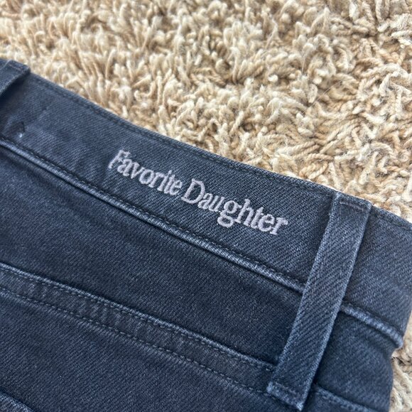 FAVORITE DAUGHTER Valentina Super High Rise Tower Jeans in Black Women's Size 29 - Picture 4 of 13
